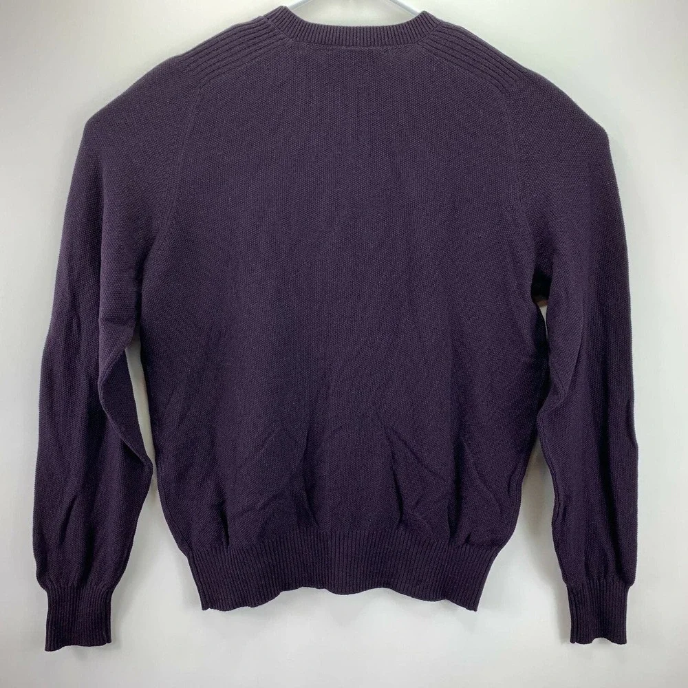 Dylan Gray Mens Raglan Crewneck Viscose Cashmere Blend Sweater Purple L - Picture 2 of 4